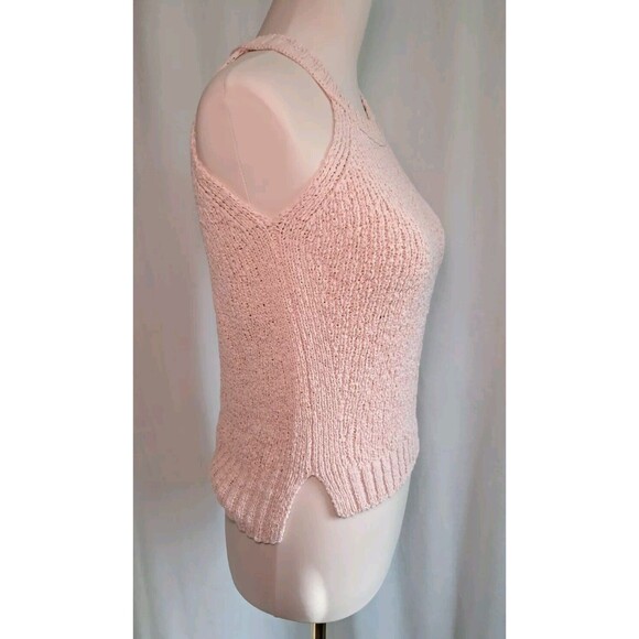 J.Crew High Neck Textured Pointelle Sweater Tank Light Pink J0928 Size XXS - Picture 3 of 9